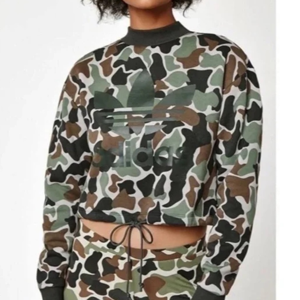 {EUC} ADIDAS Originals Camo Trefoil Sweatshirt - Picture 2 of 12